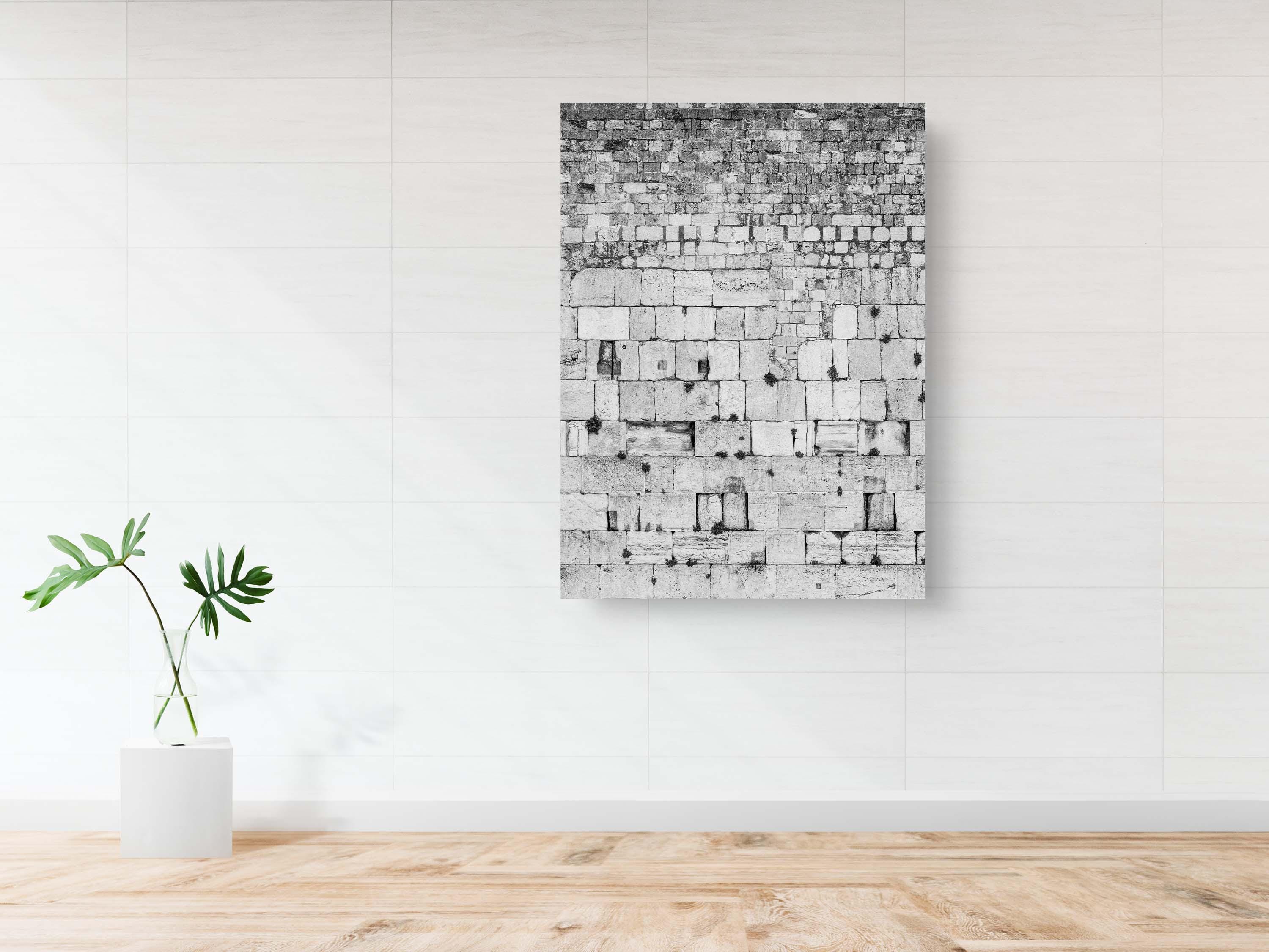 Vertical Black and White Jerusalem Kotel Western Wall Stones
