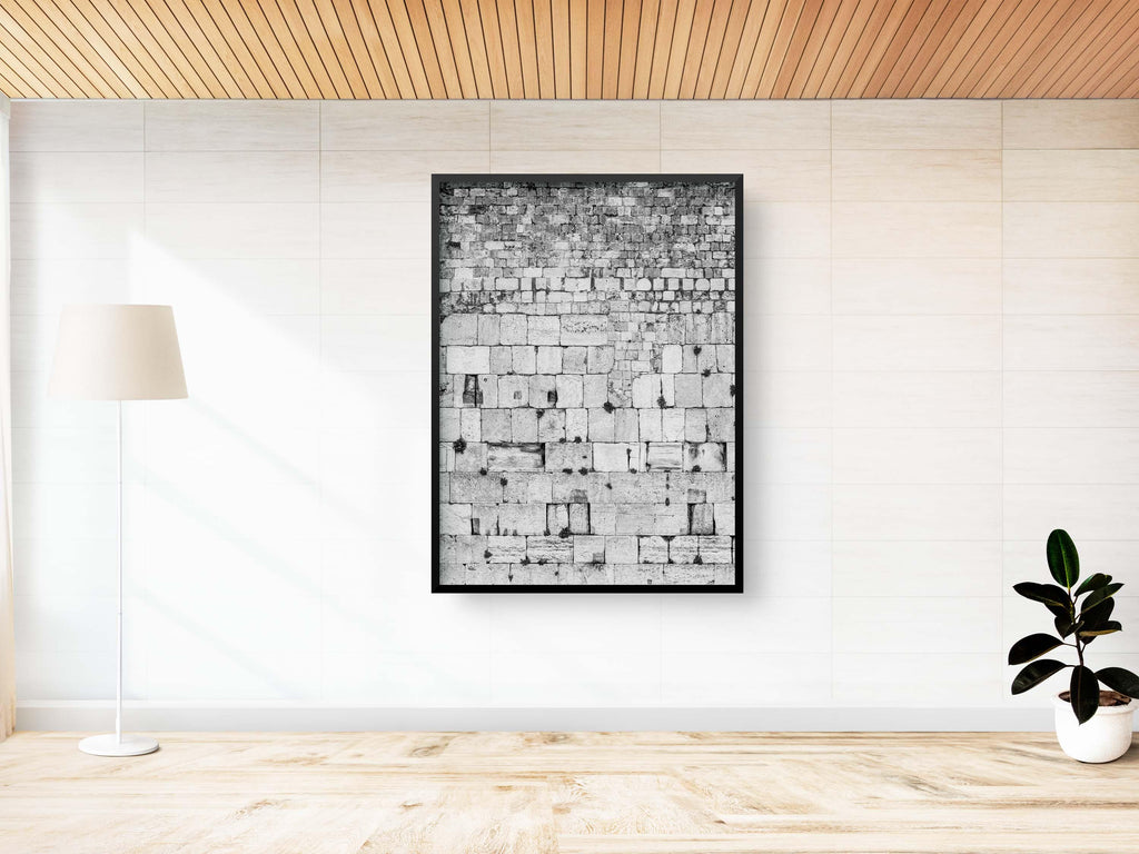 Vertical Black and White Jerusalem Kotel Western Wall Stones