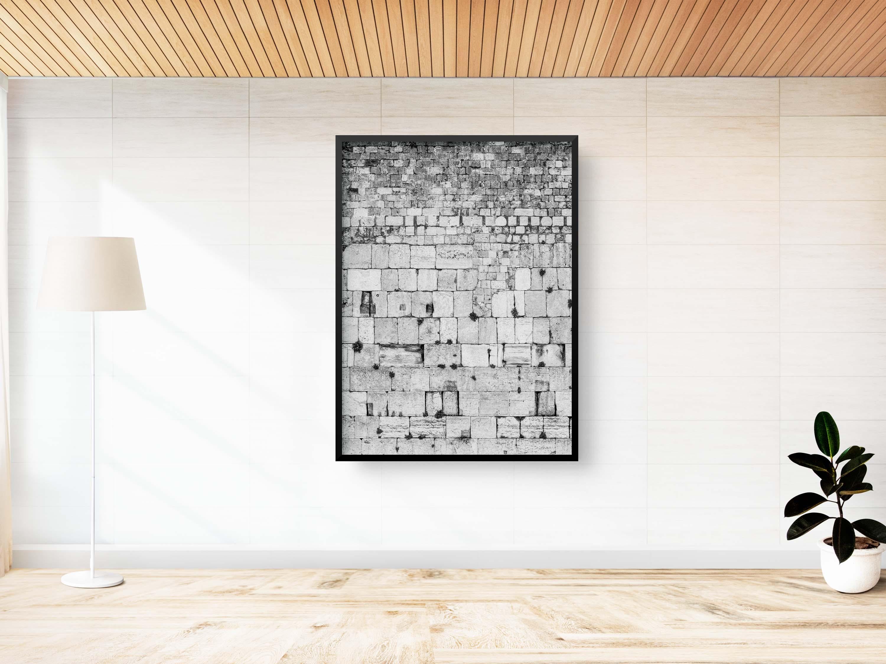 Vertical Black and White Jerusalem Kotel Western Wall Stones