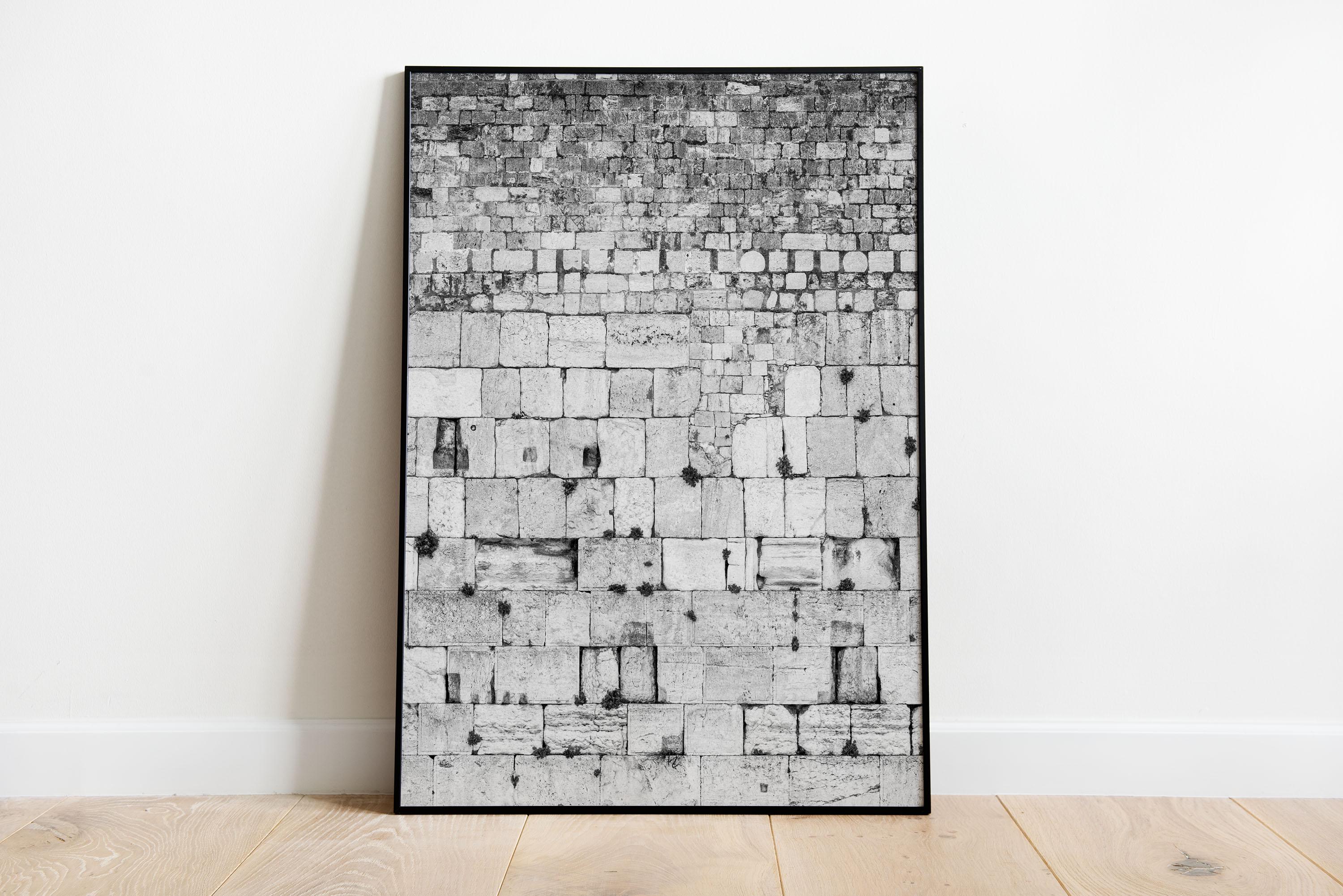 Vertical Black and White Jerusalem Kotel Western Wall Stones