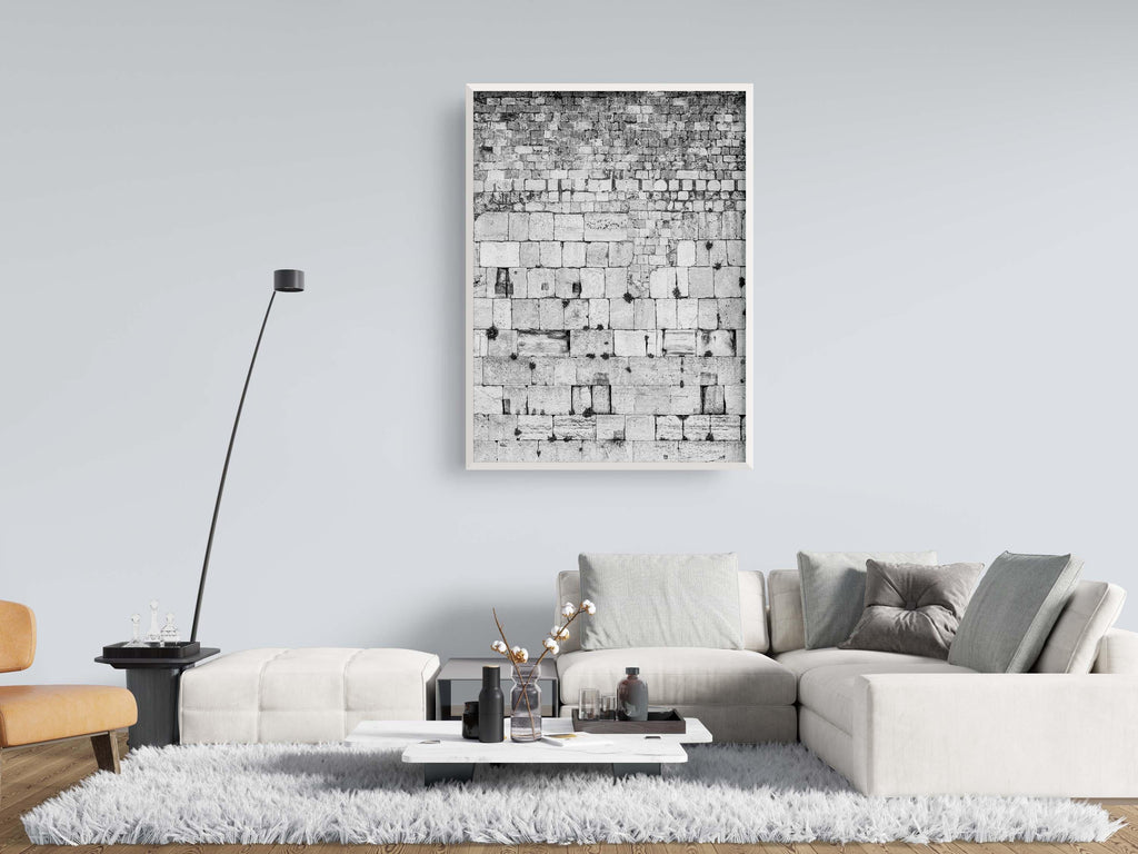 Vertical Black and White Jerusalem Kotel Western Wall Stones