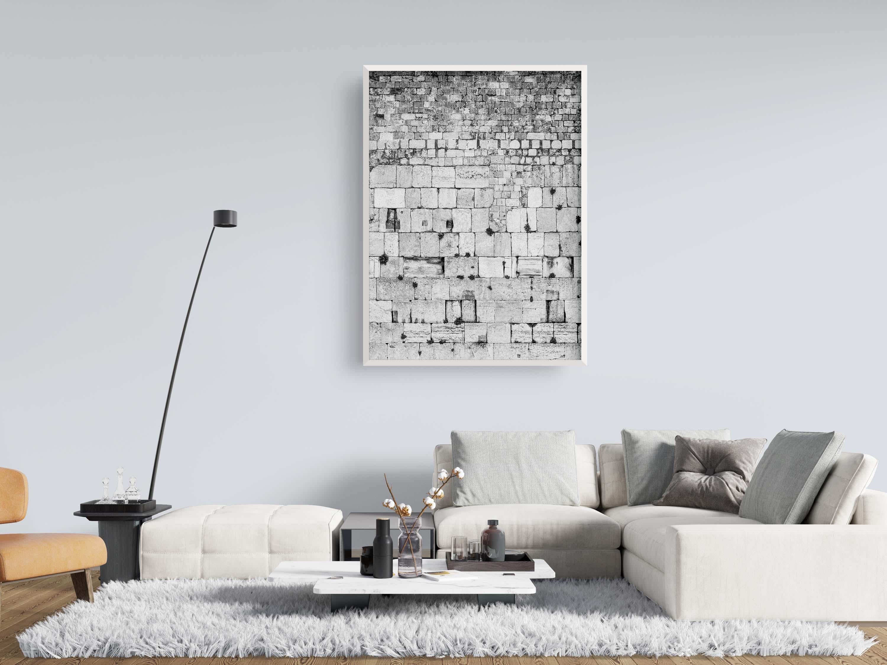 Vertical Black and White Jerusalem Kotel Western Wall Stones