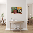 Jerusalem Old City Vintage Antiques Market with Accordion Colorful Pillows & Tapestry