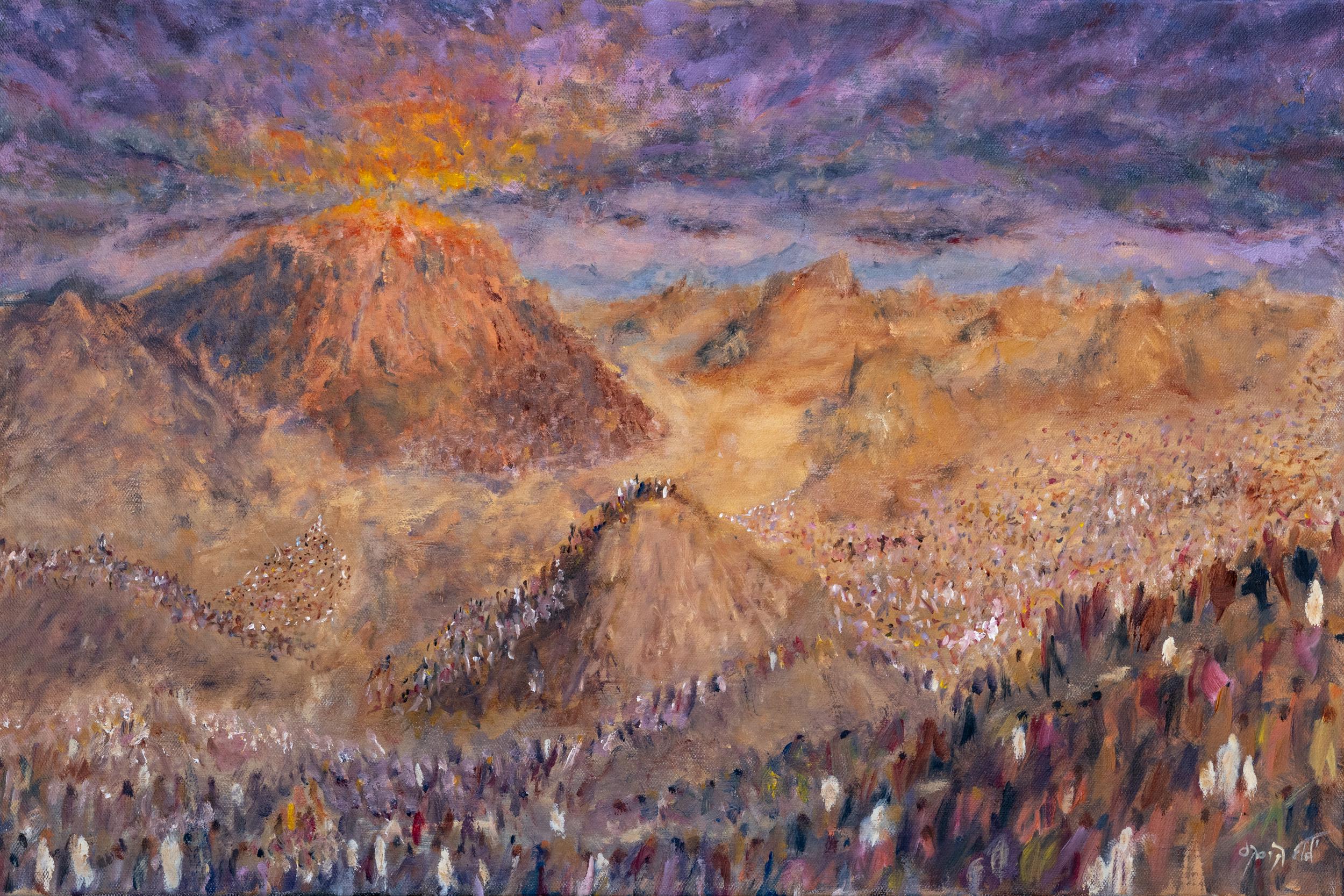 Receiving the Torah on the Mount Sinai — Jewish Impressionist Painting