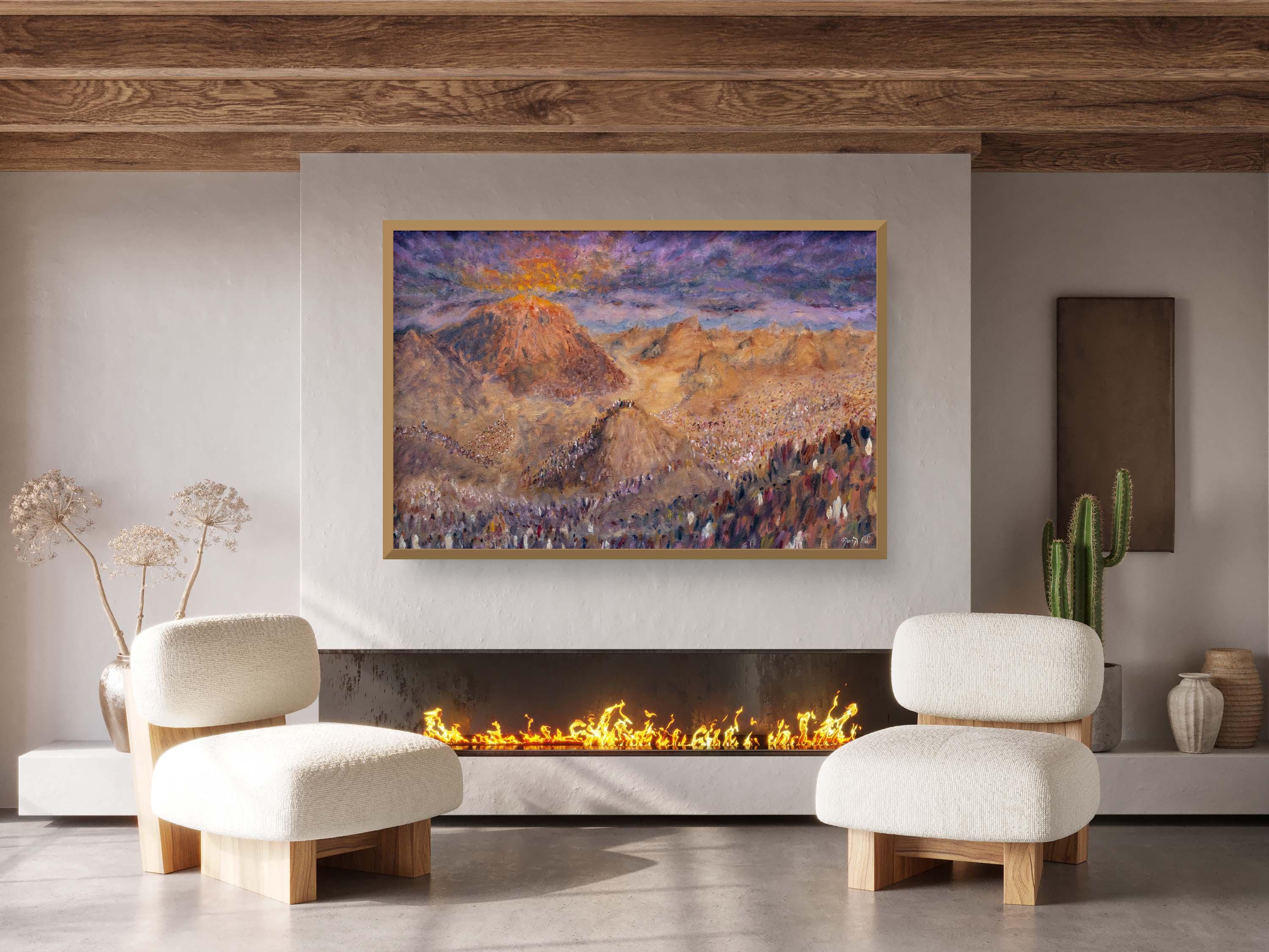 Receiving the Torah on the Mount Sinai — Jewish Impressionist Painting