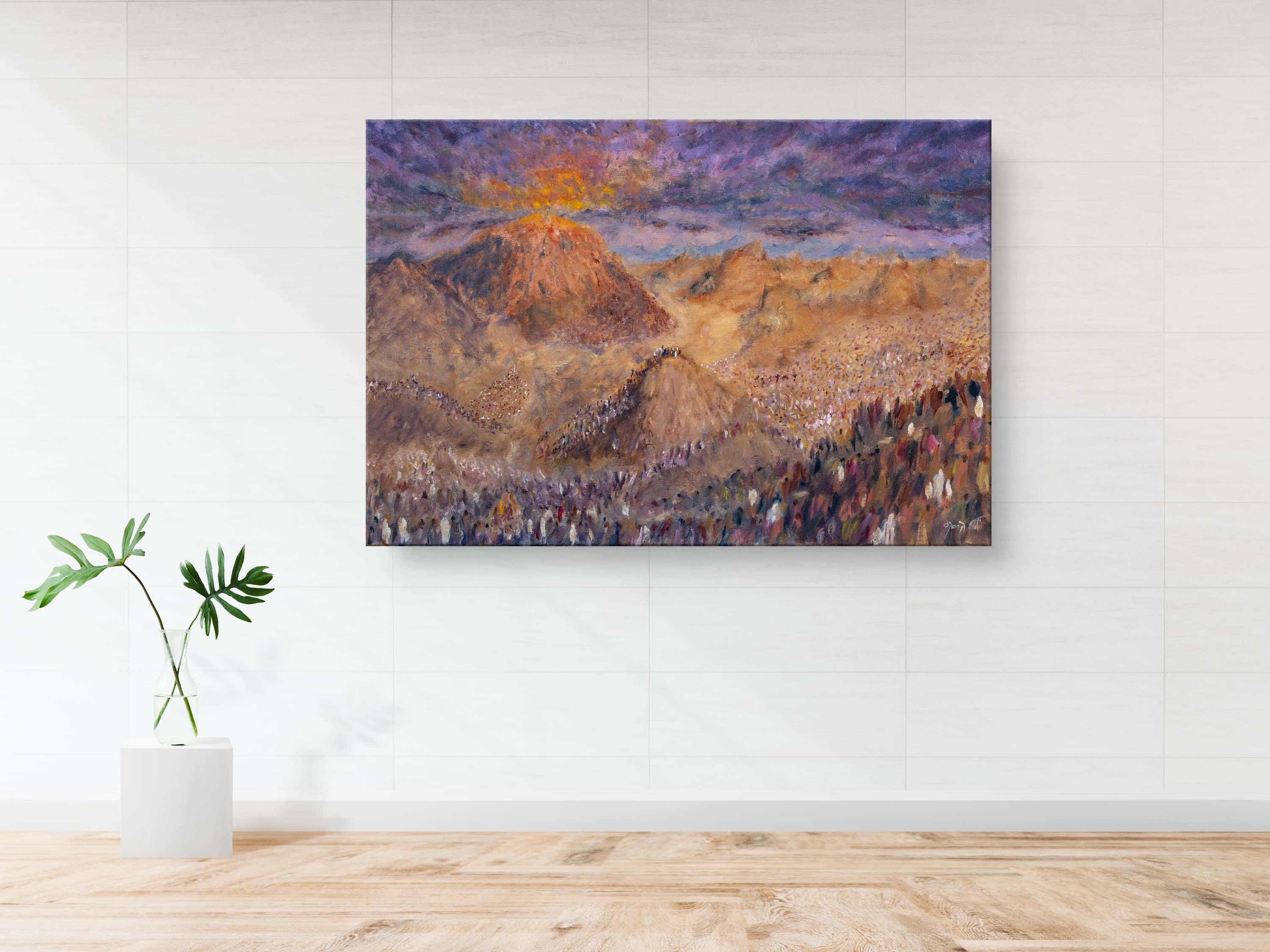 Receiving the Torah on the Mount Sinai — Jewish Impressionist Painting