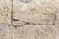 Broken Stone of the Kotel Western Wall with Prayer Paper Notes