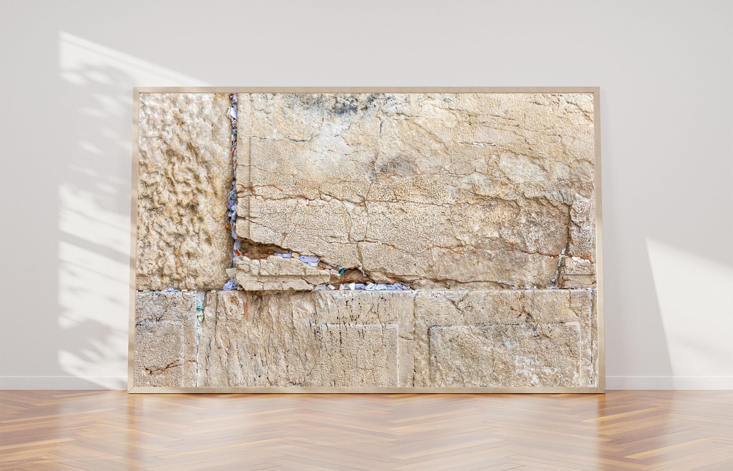 Broken Stone of the Kotel Western Wall with Prayer Paper Notes