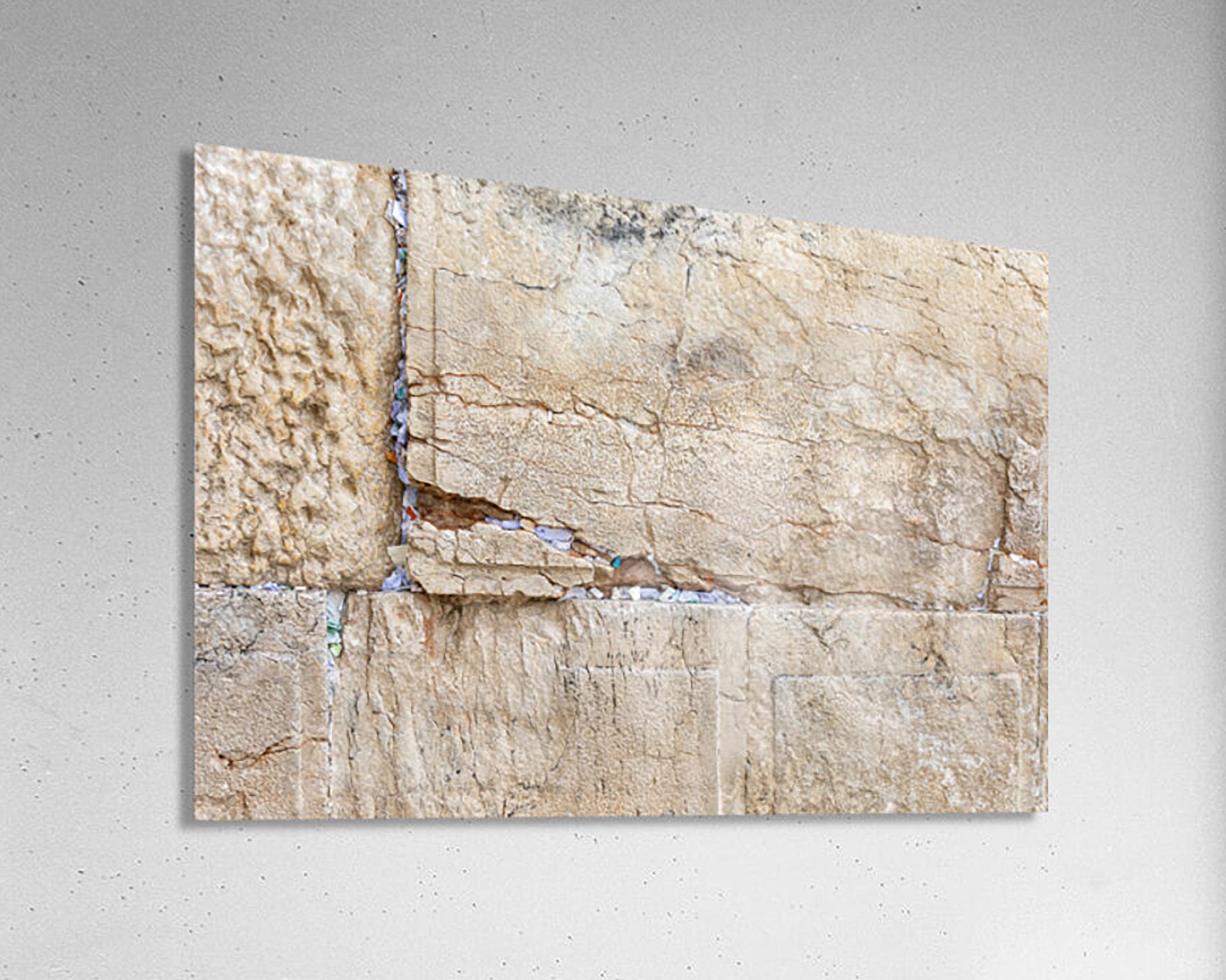 Broken Stone of the Kotel Western Wall with Prayer Paper Notes