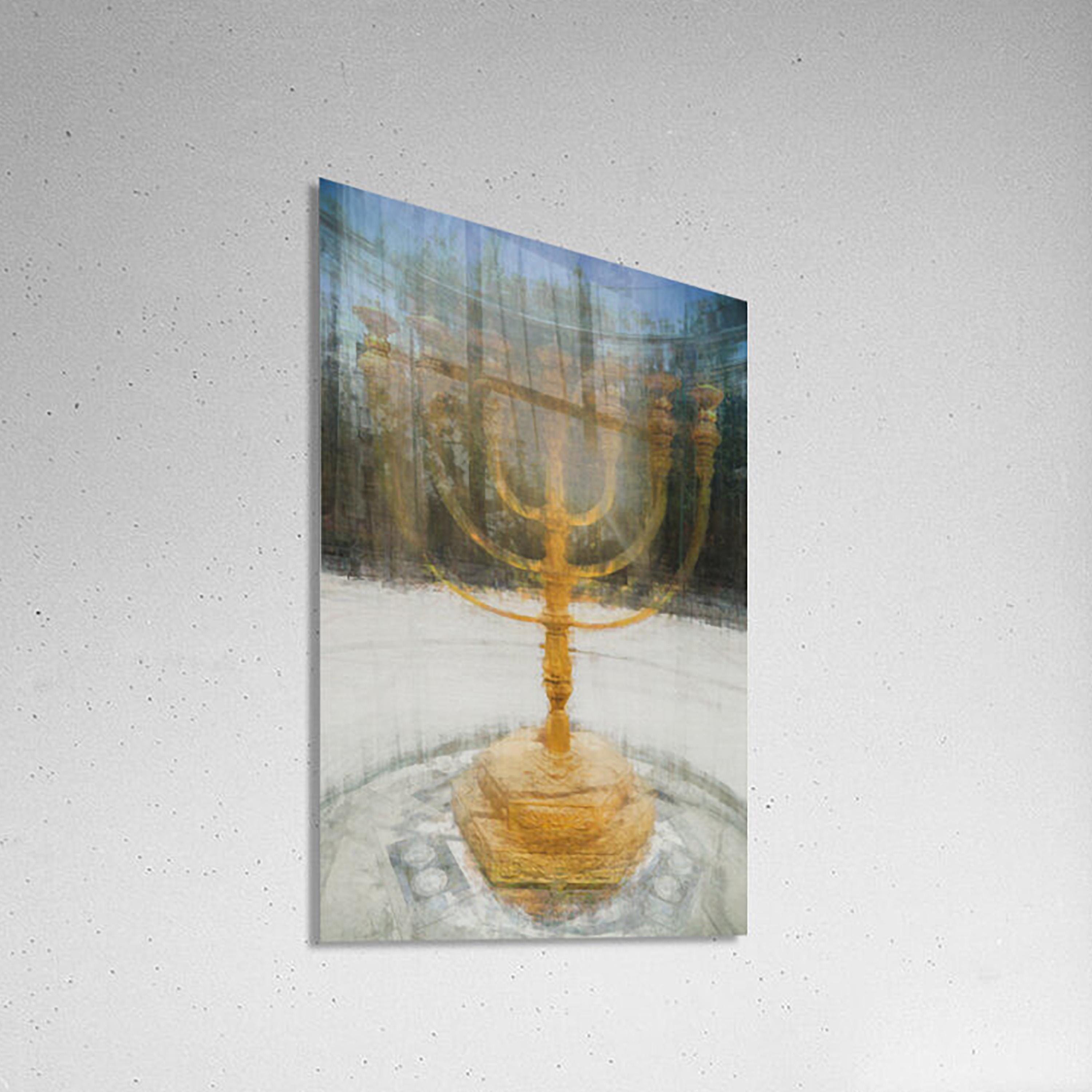 Seven-branched Jerusalem Candelabrum Menorah Impressionist Painting — Menorah of the Jewish Israeli Temple