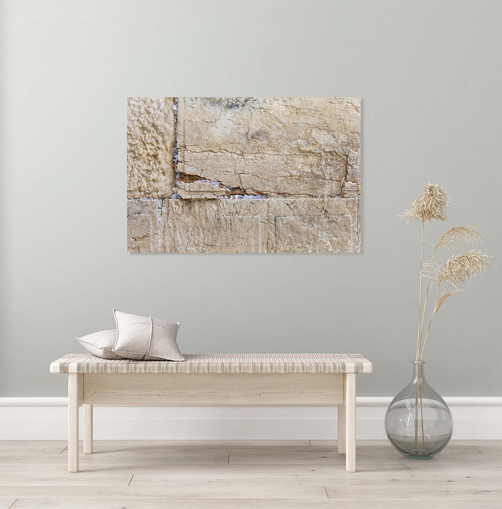 Broken Stone of the Kotel Western Wall with Prayer Paper Notes