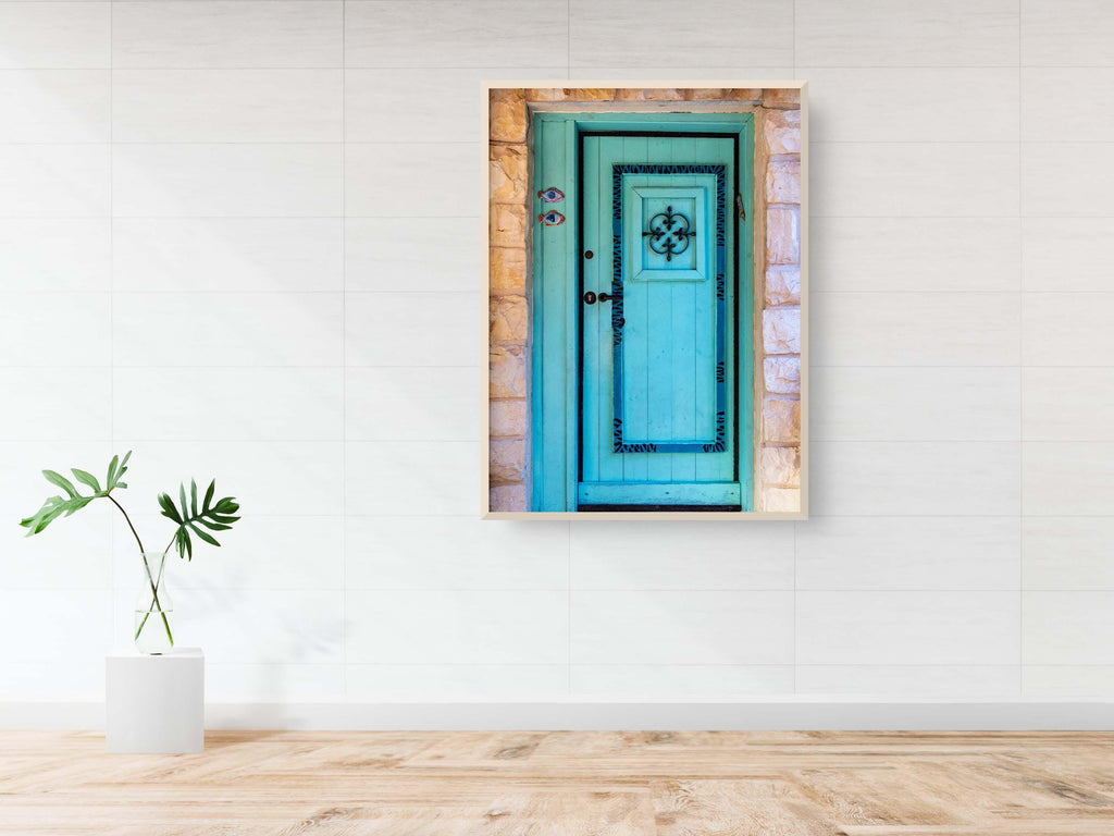 Turquoise Blue Wooden Door — Galilee Israeli Holy Land Travel