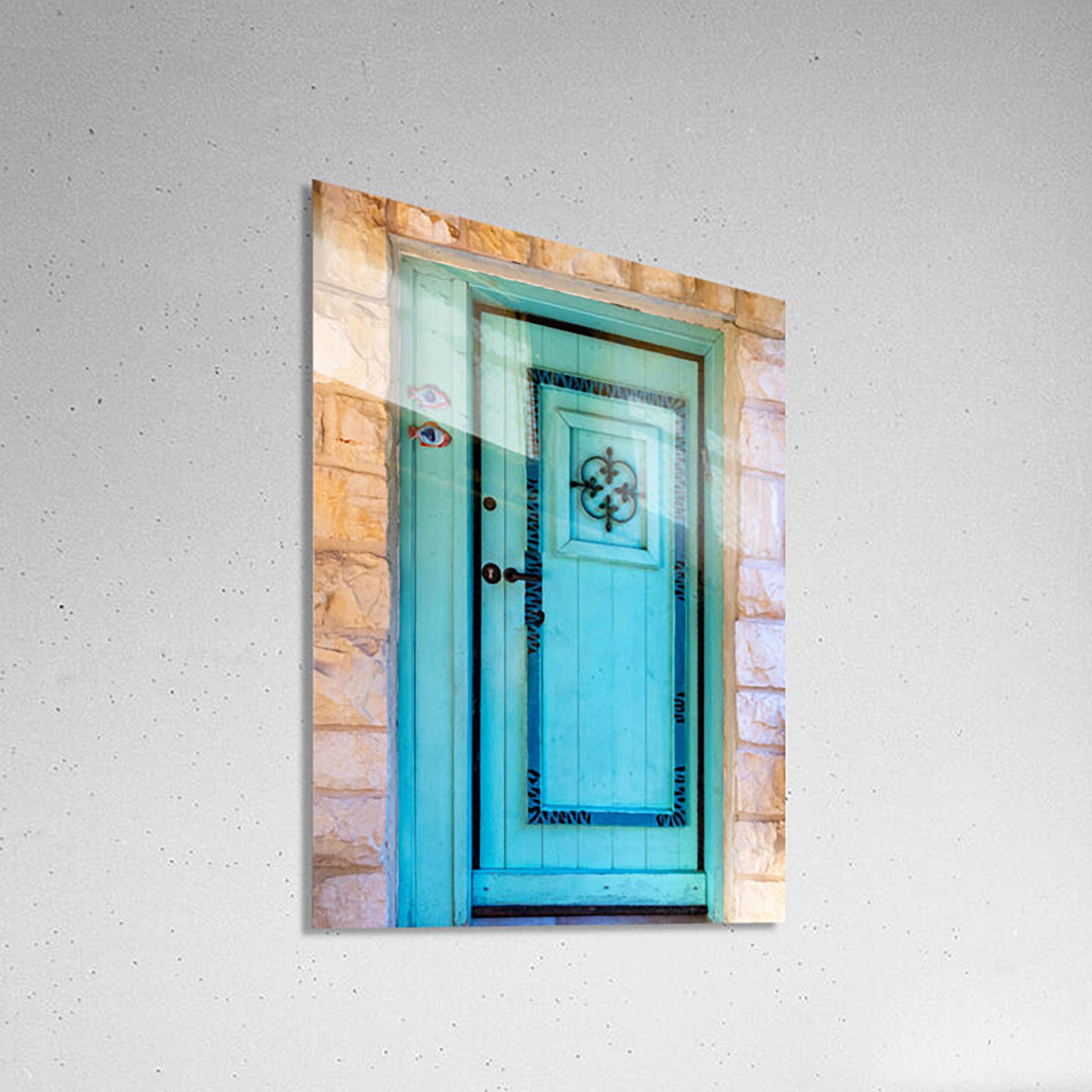 Turquoise Blue Wooden Door — Galilee Israeli Holy Land Travel