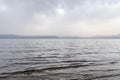 Israeli Holy Land Tiberias Lake — Sea of Galilee — the Kinneret with Clouds, Reeds Mountains