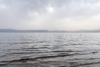 Israeli Holy Land Tiberias Lake — Sea of Galilee — the Kinneret with Clouds, Reeds Mountains