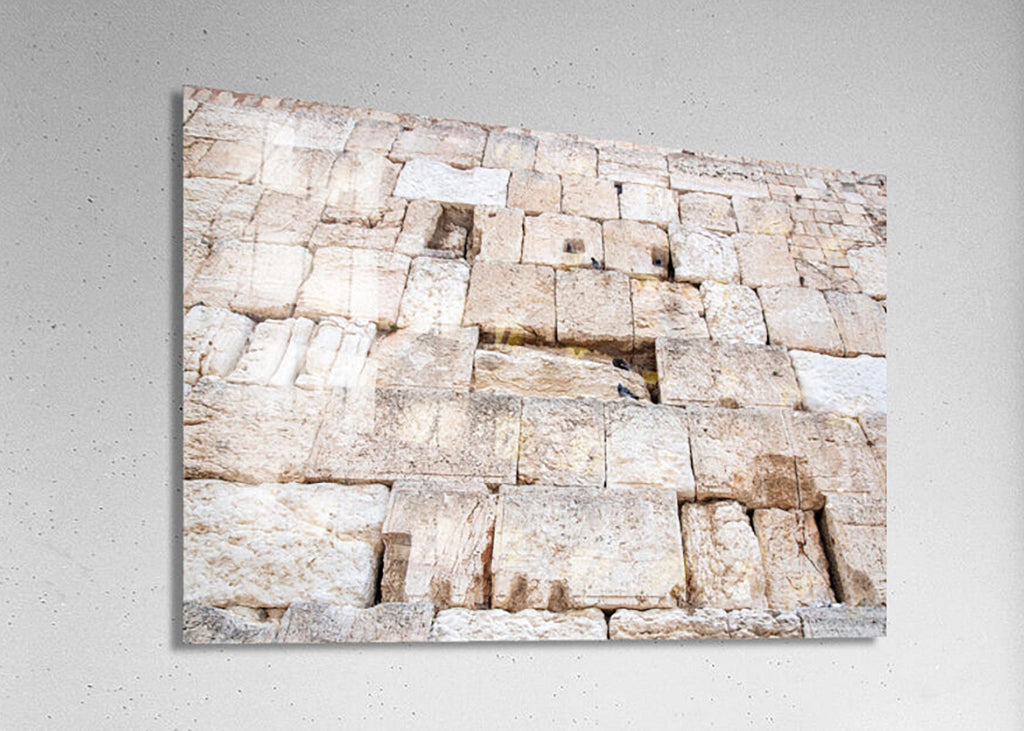 Jerusalem Kotel Western Wall with Pigeons on Stones