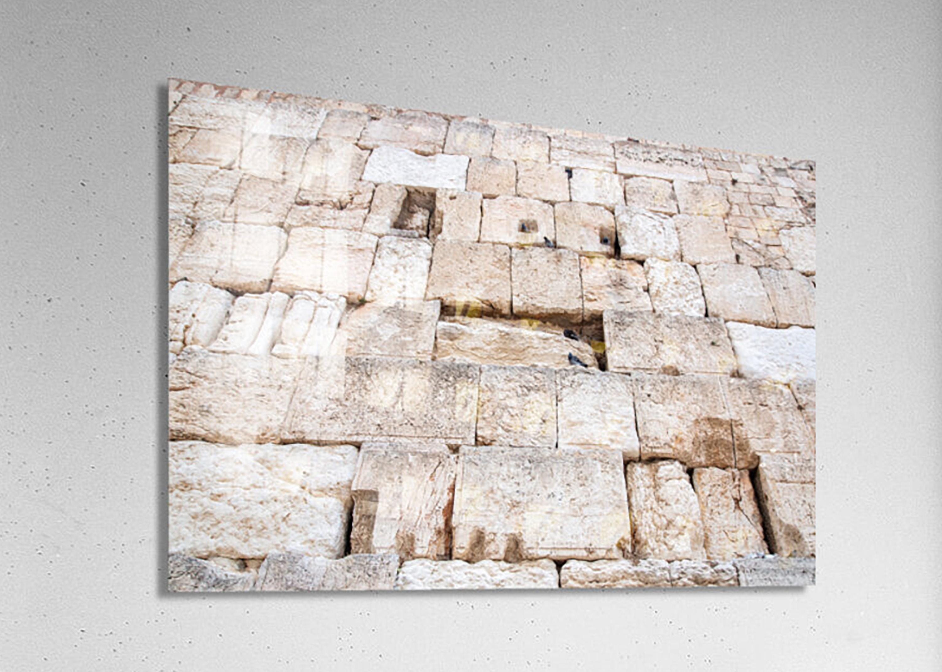 Jerusalem Kotel Western Wall with Pigeons on Stones