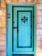 Turquoise Blue Wooden Door — Galilee Israeli Holy Land Travel
