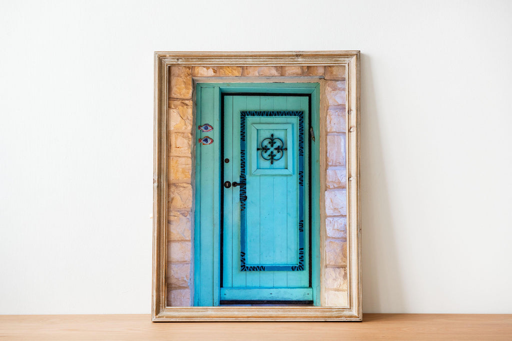 Turquoise Blue Wooden Door — Galilee Israeli Holy Land Travel