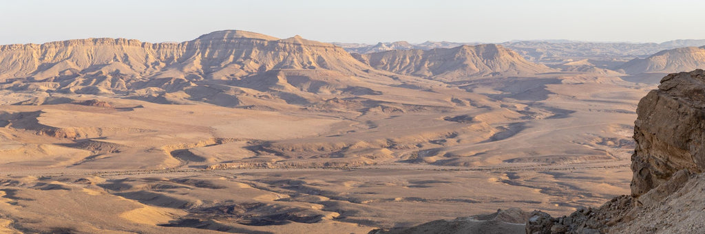 Israeli Holy Land Negev Desert Mountains Sunset Panoramic Landscape - Ramon Crater