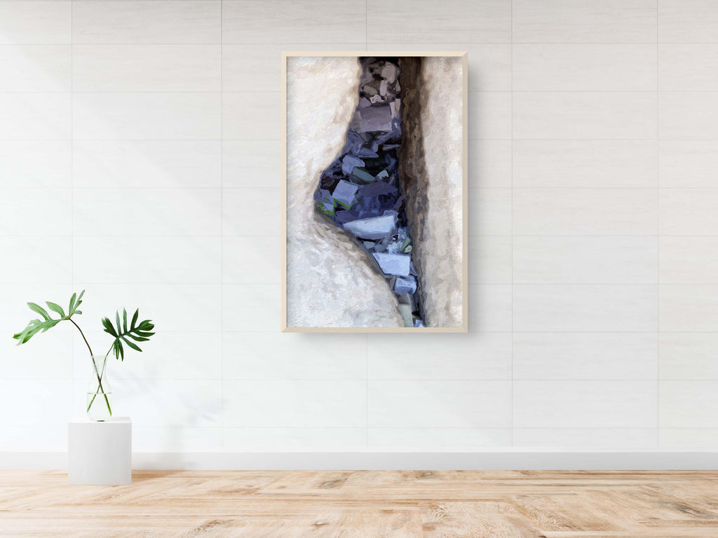Kotel Western Wall Painting Print: Prayer Paper Notes with Israel Map Frame