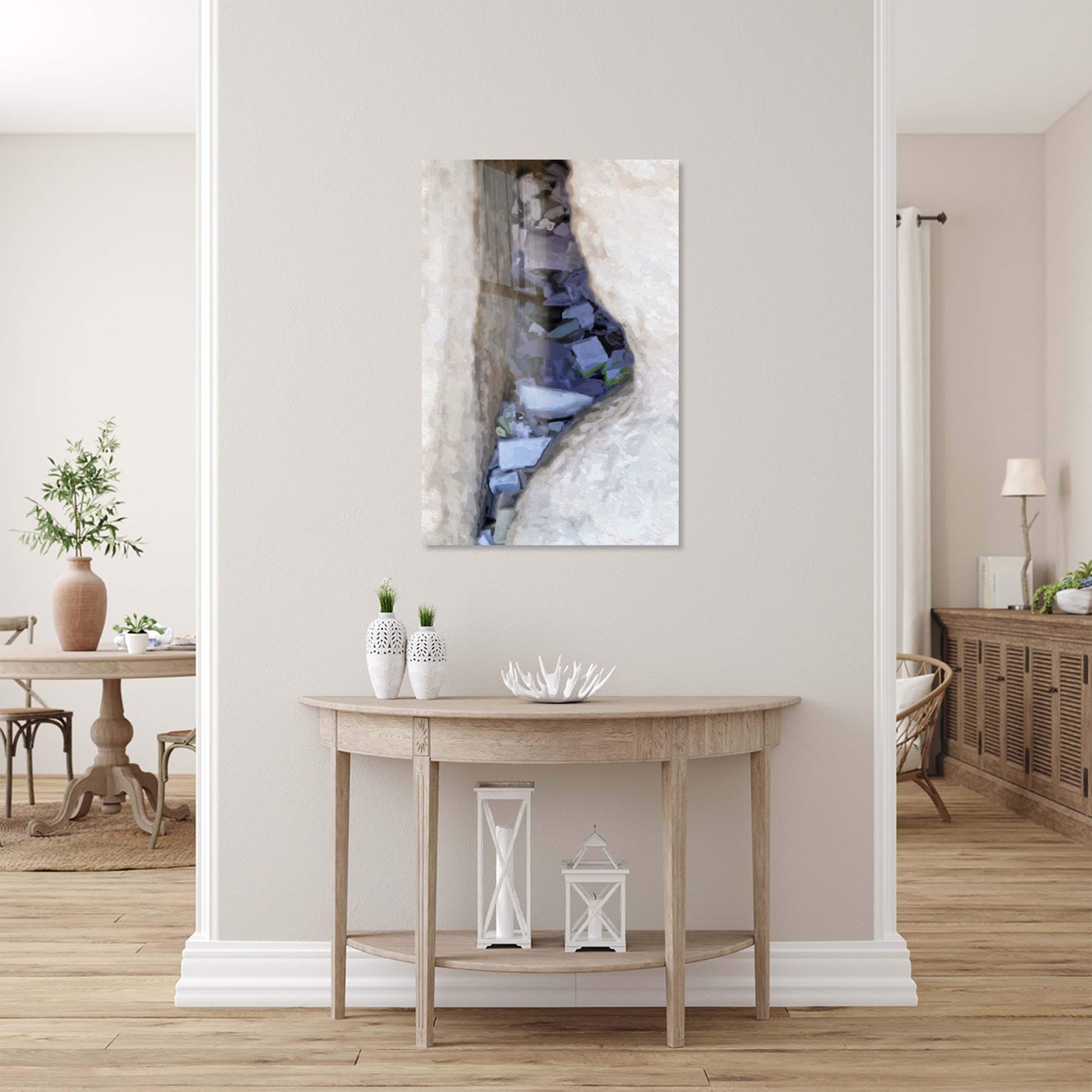 Jerusalem Kotel Western Wall Painting Print: Prayer Paper Notes in a Stone Gap