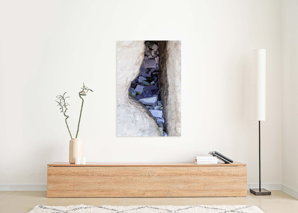 Kotel Western Wall Painting Print: Prayer Paper Notes with Israel Map Frame