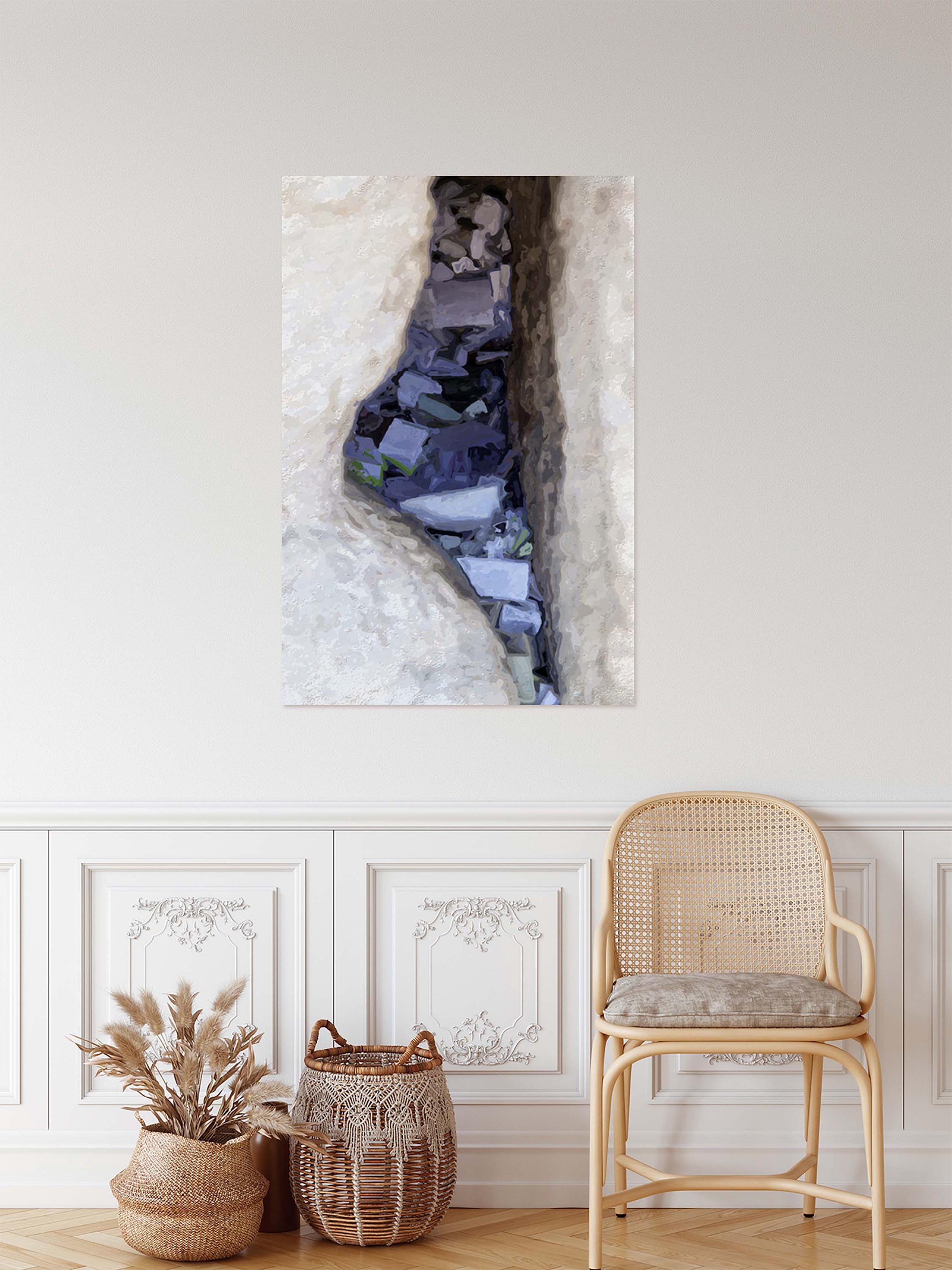 Kotel Western Wall Painting Print: Prayer Paper Notes with Israel Map Frame