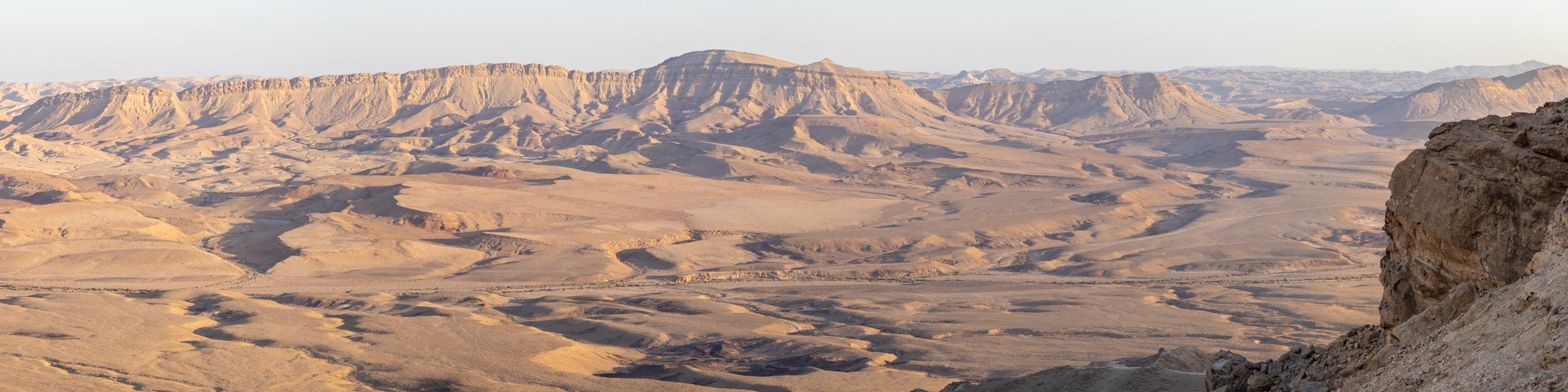 Israeli Holy Land Negev Desert Mountains Sunset Panoramic Landscape - Ramon Crater