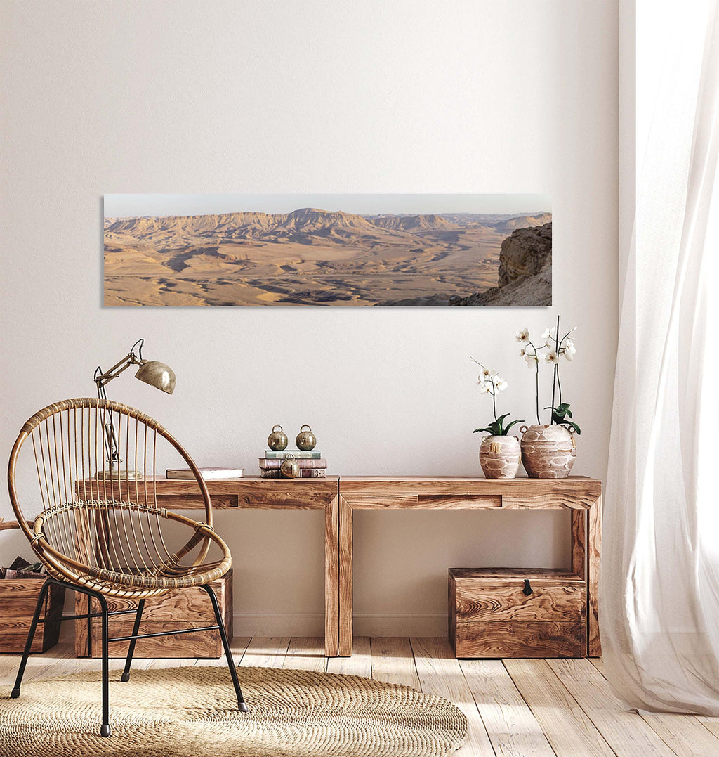 Israeli Holy Land Negev Desert Mountains Sunset Panoramic Landscape - Ramon Crater