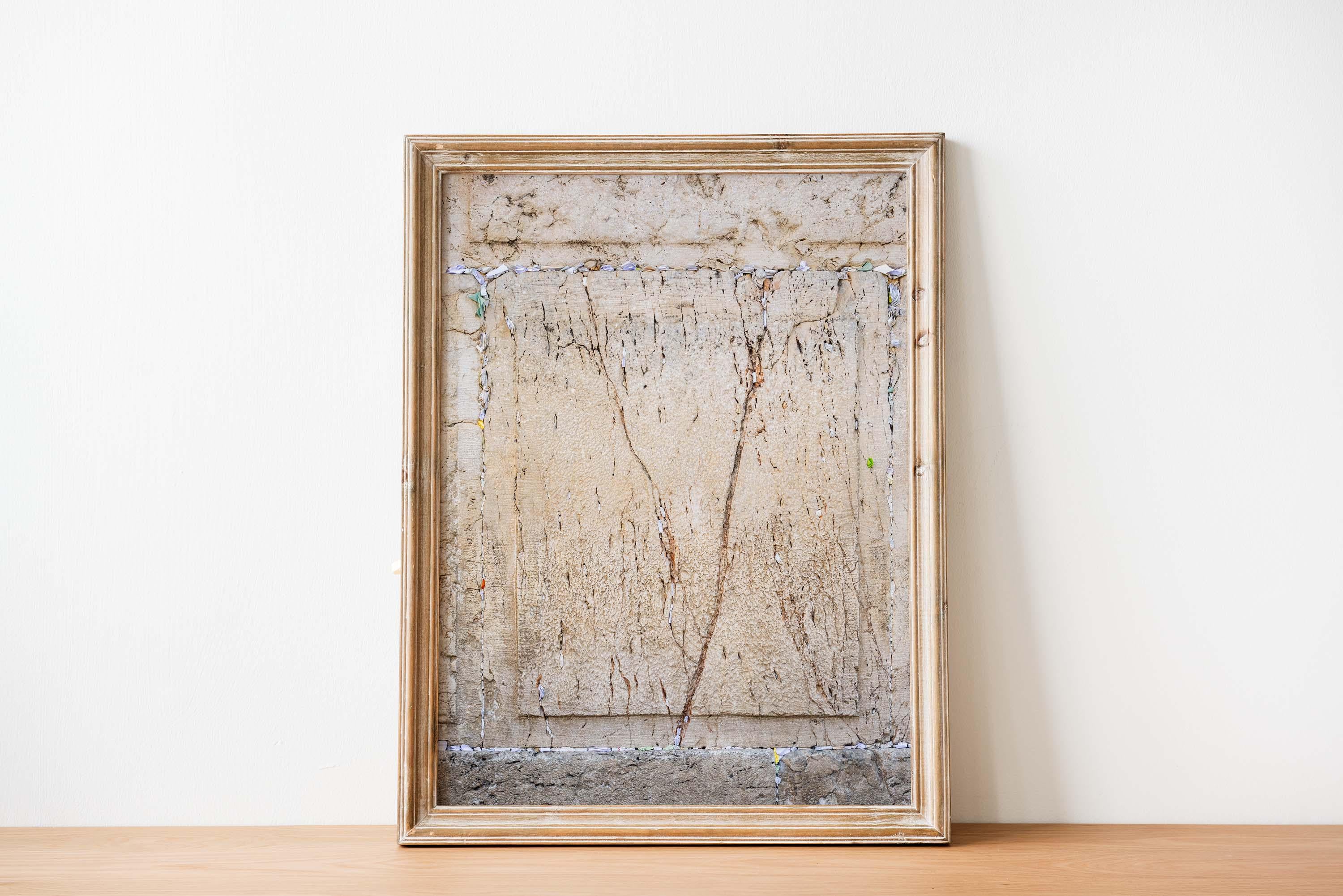 Kotel Western Wall Jerusalem Stone Print: Prayer Notes Shin Hebrew Letter