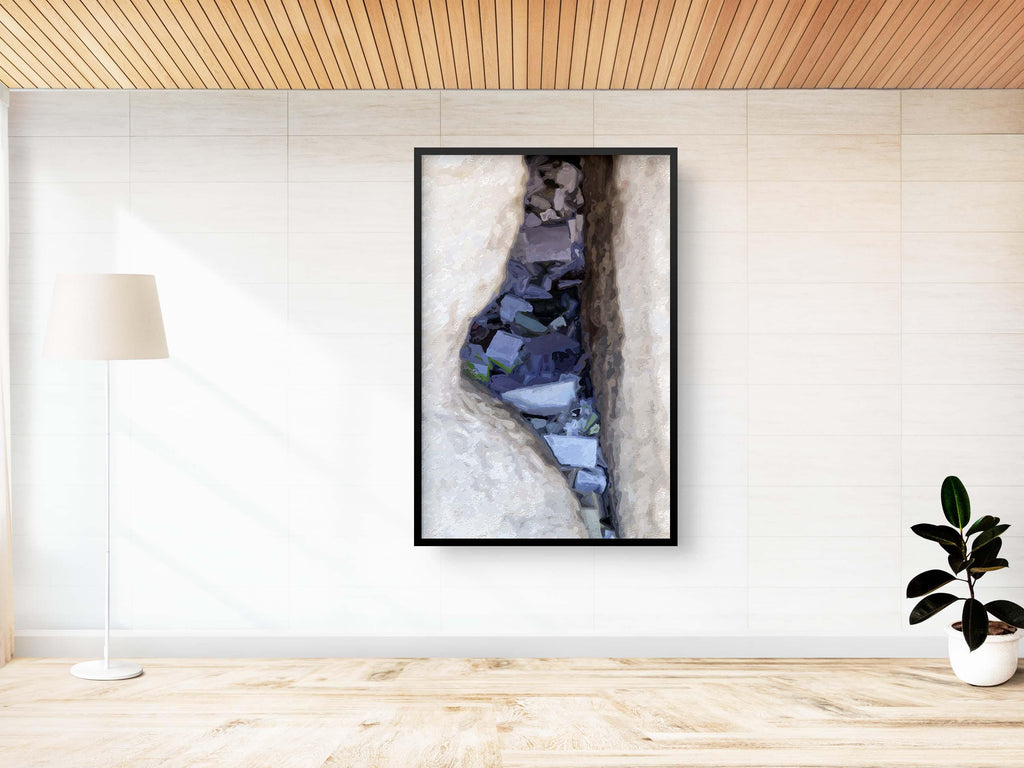 Kotel Western Wall Painting Print: Prayer Paper Notes with Israel Map Frame
