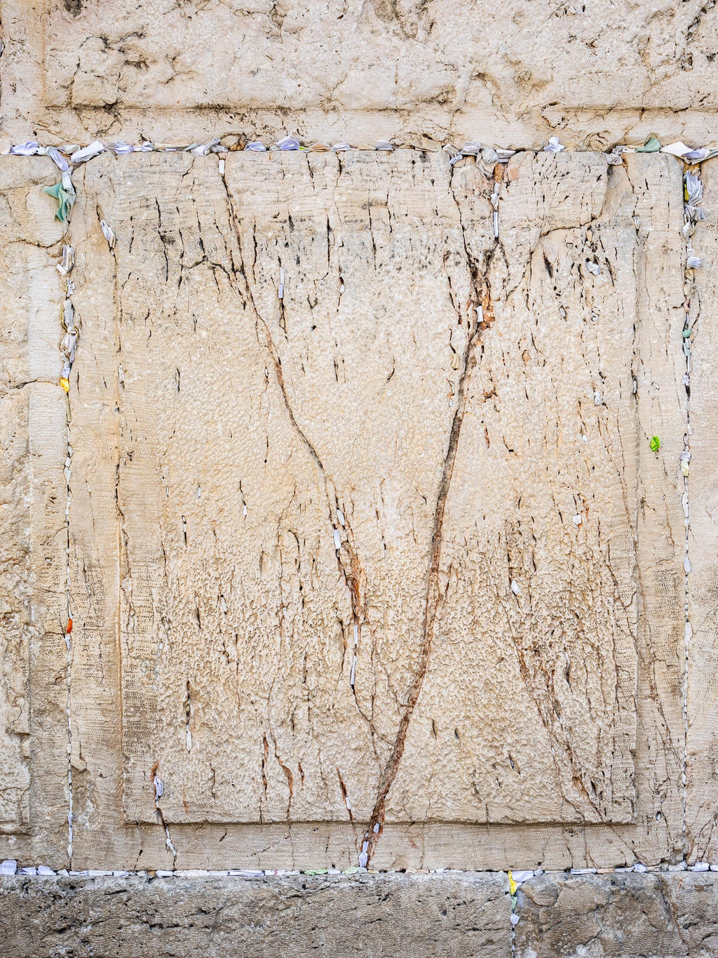 Kotel Western Wall Jerusalem Stone Print: Prayer Notes Shin Hebrew Letter