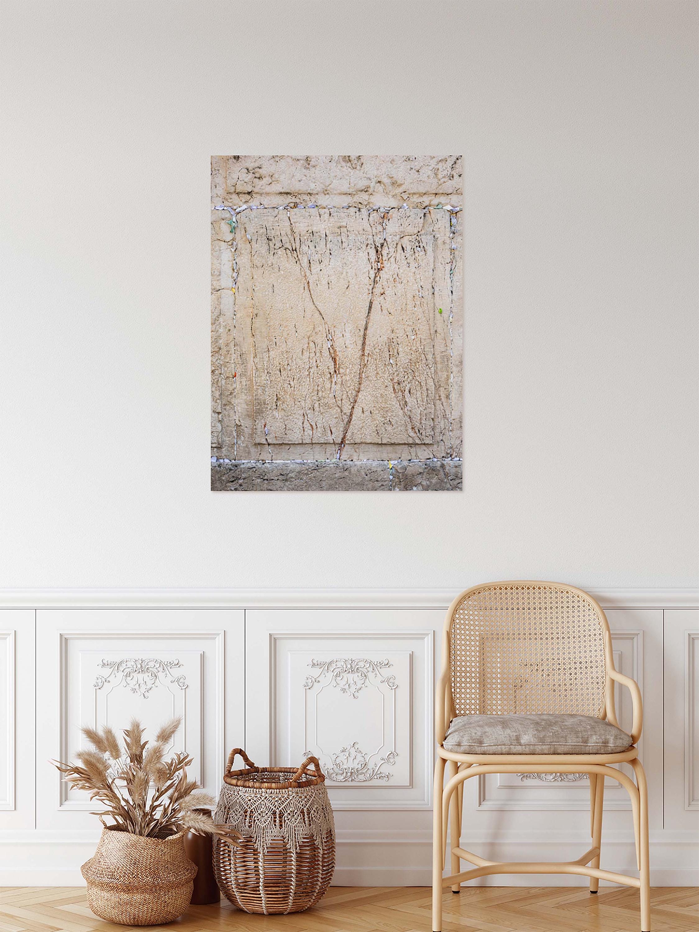Kotel Western Wall Jerusalem Stone Print: Prayer Notes Shin Hebrew Letter