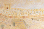 Jerusalem Old City Temple Mount Painting Print, Biblical Pilgrimage Wall Art