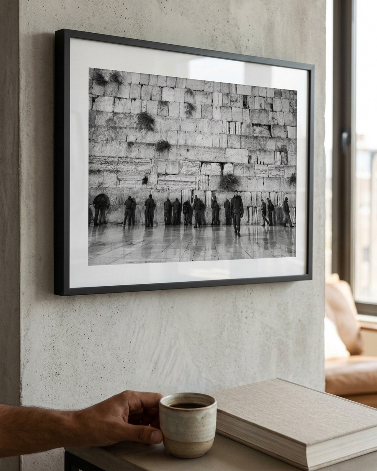 Black and White Jewish Soldiers Kotel — Western Wall with IDF Prayers — Tsahal Soldiers praying at the Kosel