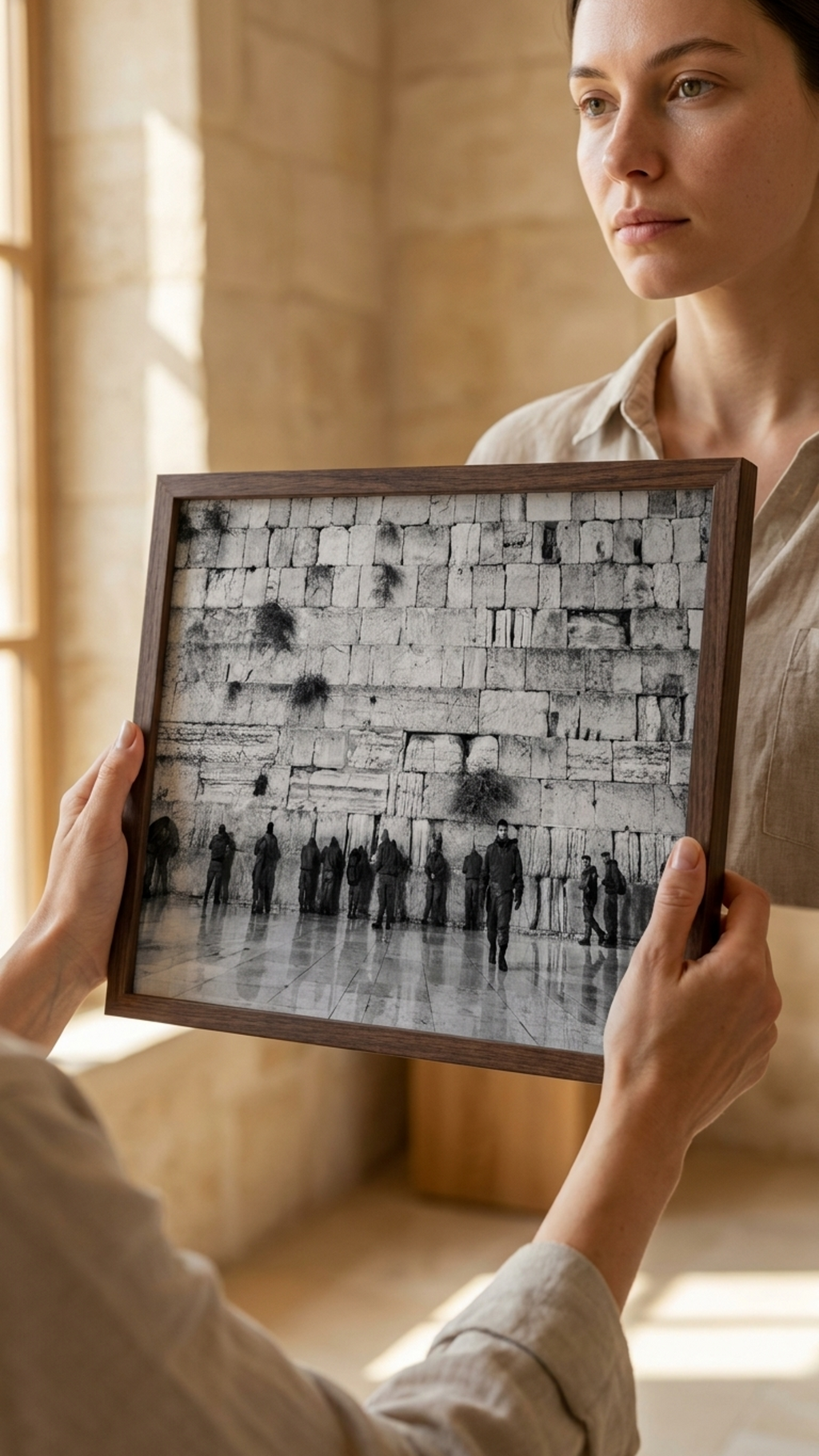 Black and White Jewish Soldiers Kotel — Western Wall with IDF Prayers — Tsahal Soldiers praying at the Kosel
