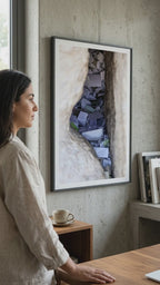 Jerusalem Kotel Western Wall Stone Gap — Israeli Holy Land Map Frame Filled with Prayer Paper Notes