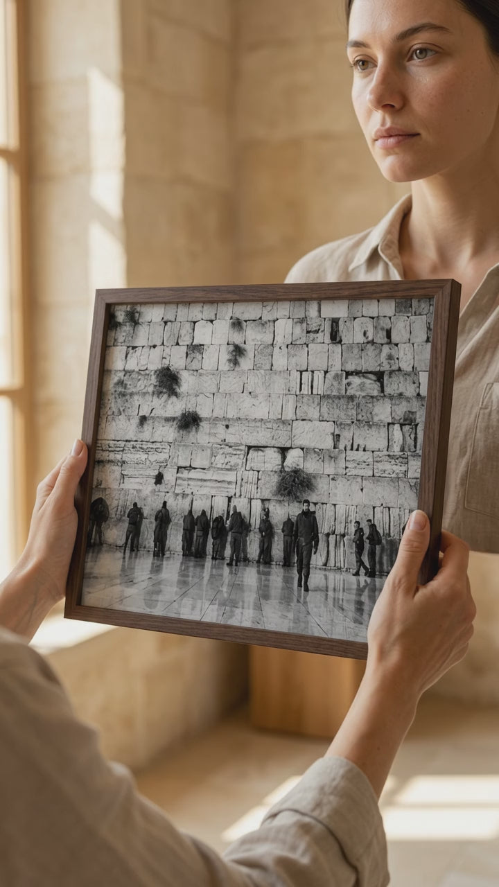Black and White Jewish Soldiers Kotel — Western Wall with IDF Prayers — Tsahal Soldiers praying at the Kosel